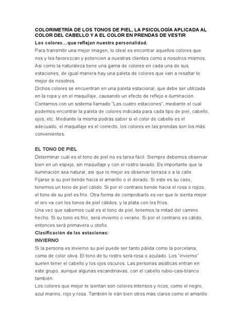 PDF Colorimetría de Los Tonos de Piel DOKUMEN TIPS