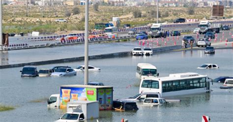 Airport Shut Down Vehicles Abandoned As Dubai Battles Massive Floods