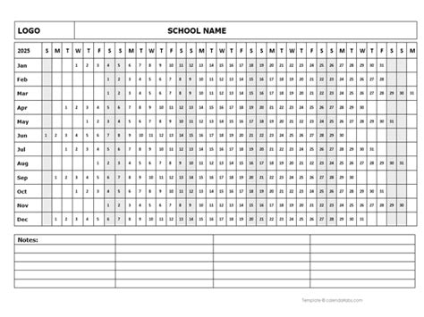 2025 Blank Landscape Yearly Calendar Template Free Printable Templates