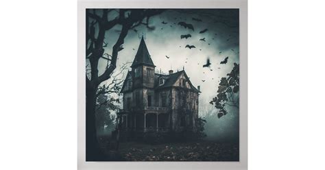 Haunted House Poster - Halloween Spooky Print | Zazzle