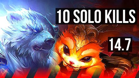 VOLIBEAR Vs GNAR TOP 10 Solo Kills 13 2 1 400 Games Godlike