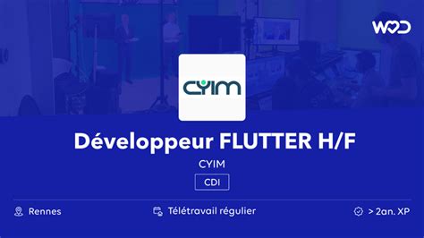 Développeur FLUTTER H F CYIM Emploi IT