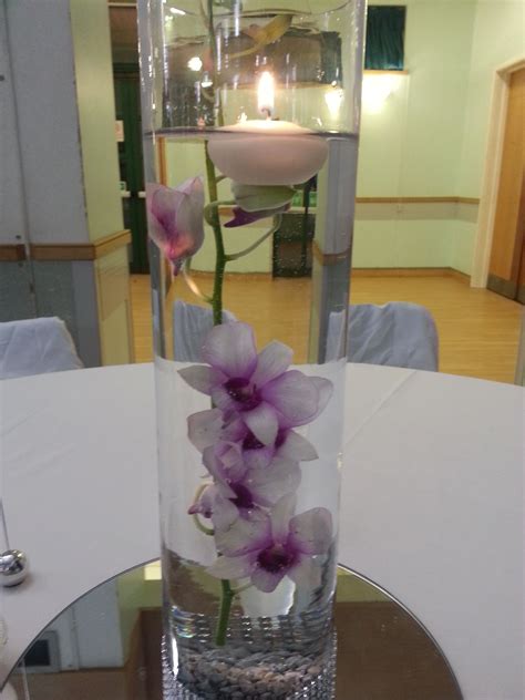 Cylinder Vase Orchid Floating Candle Th Y Tinh