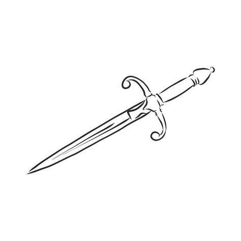 Knife Dagger Vector Sketch 8687076 Vector Art At Vecteezy