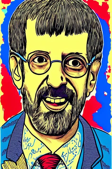 Portrait Of Ringo Starr By Robert Crumb Colourful Stable