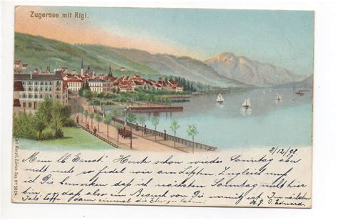 LITHO Zugersee Mit Rigi ZUG 1898 Kaufen Auf Ricardo