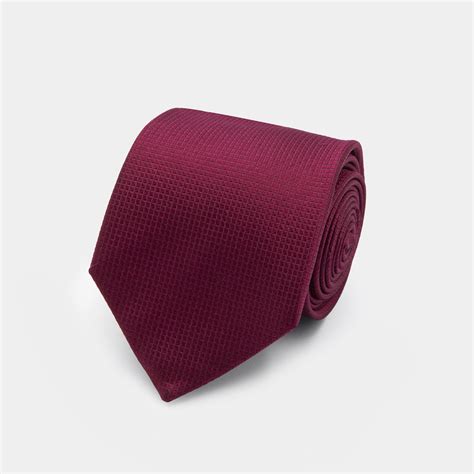 Enzo Custom Burgundy Silk Graph Check Tie