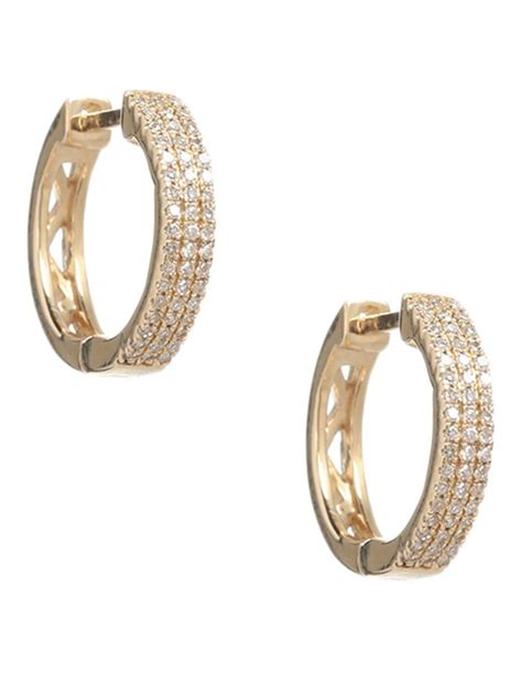 Aretes Huggies Centeralia De Oro Amarillo K Diamante