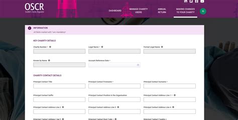 Oscr How To Update Principal Contact Details