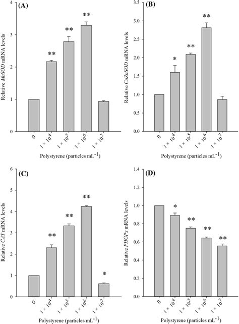 Changes In The Relative MRNA Levels Of AMnSOD BCuZnSOD CCAT And