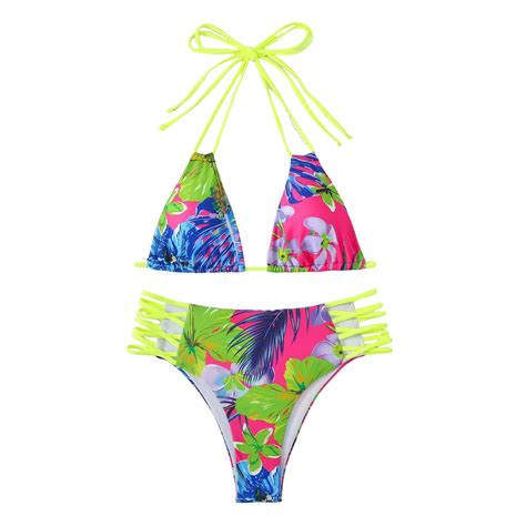 Women S Split Bikini Multi Strap Sexy Split Swimsuit Hawaii Biquinis