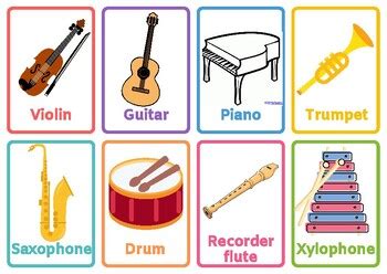 Musical Instruments Flashcards By Laura Zancanella TPT