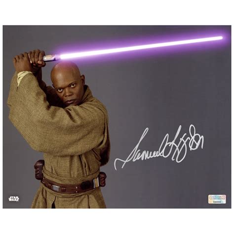 Samuel L. Jackson Autographed Star Wars Mace Windu 8x10 Close Up Photo ...