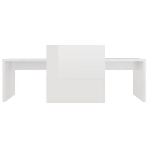 Atyhao Ensemble de tables basses Blanc brillant 100x48x40 cm Aggloméré