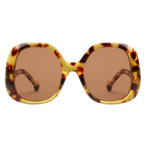 Gucci Oval Frame Sunglasses Tortoiseshell Brown Gucci Eyewear Avvenice