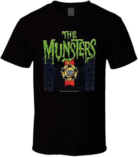 The Munsters T Shirt Graphic Tee Printed Top For Mens Black M Amazon