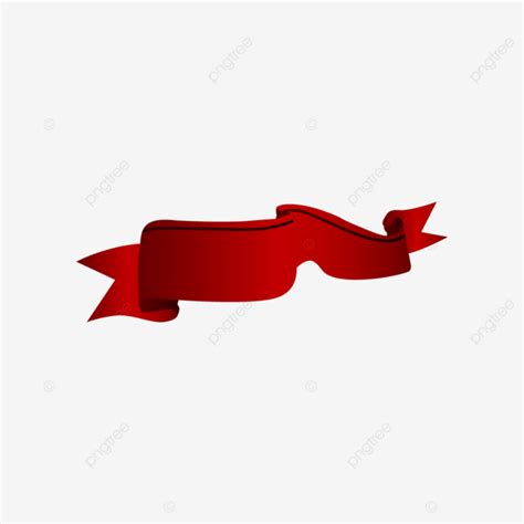 Curved Red Ribbon Banner Retro Vector Design Isolated Red Banner Red