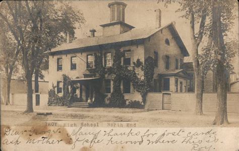 Troy High School North End New York Postcard