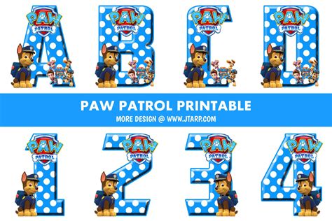 Alphabet Paw Patrol Letters And Numbers Free Printable Jtarp Design