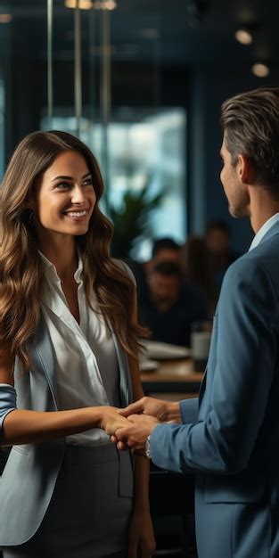 Premium AI Image Happy Female Business Partners Shake Hands Sign Two