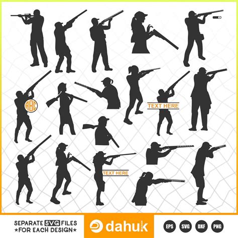 Skeet Shooter Svg Shooting Silhouette Hunting And Shooting Svg