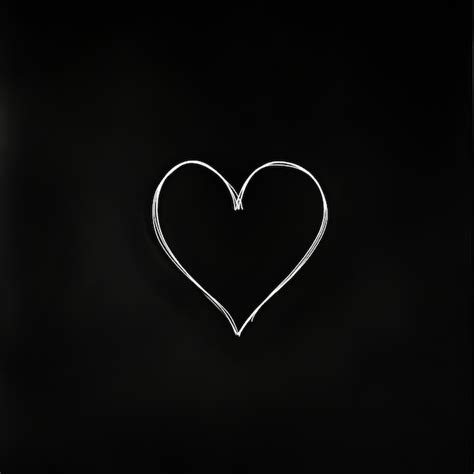 Simple white heart outline on a black background | Premium AI-generated image