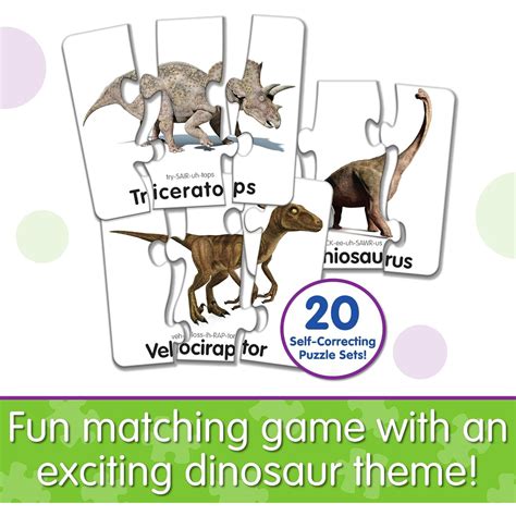 The Learning Journey Match It Head To Tail Dinos Puzzle 20 Pcs