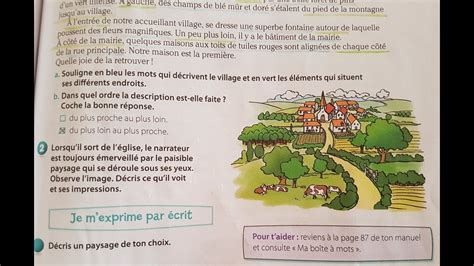 Unité 8 Expression écrite Décrire Un Paysage Page 73 Youtube