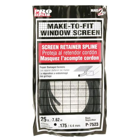 Prime Line 0 175 In Round Black 25 Ft Per Roll Screen Retainer Vinyl Spline P 7523 The Home