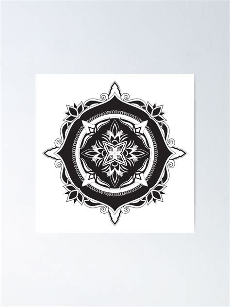 "Black and White Lotus Mandala" Poster for Sale by chrys-schwarz ...