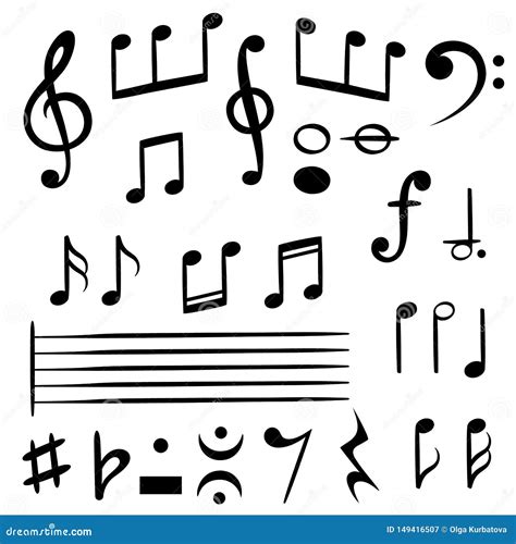 Music Notes Musical Note Key Silhouette Treble Clef Sound Melody Art Vector Symbols