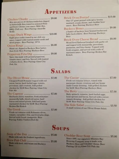 Maumee Bay Brewing Co Menu, Menu for Maumee Bay Brewing Co, Toledo ...