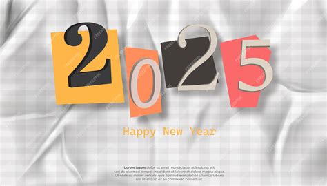 Premium Vector | Happy New Year 2025 festive realistic ransom note ...