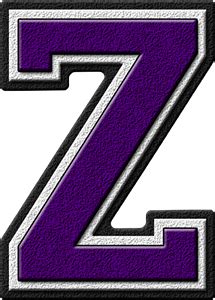 Presentation Alphabets Purple Varsity Letter Z