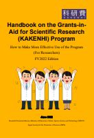 Handbook For Researchers Grants In Aid For Scientific Research