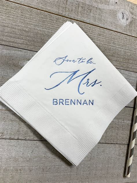 Personalized Napkins Bridal Shower Soon To Be Mrs Custom Printed