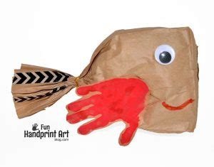 Paper Bag Craft: Handprint Fish - Fun Handprint Art