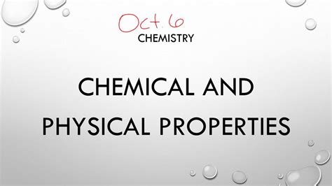 Chemical And Physical Properties Ppt Download