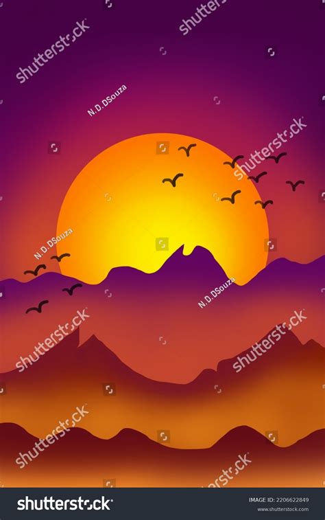 Landscape Design Digital Art Nature On Stock Illustration 2206622849 ...