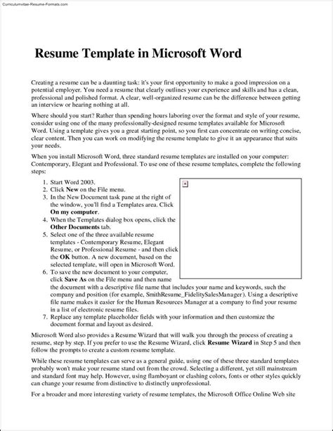 Microsoft Office Resume Templates - Excel Templates - Excel Templates