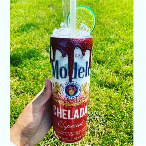 Modelo 20oz Chelada Chamoy Drip Michelob Tumbler Beer Etsy