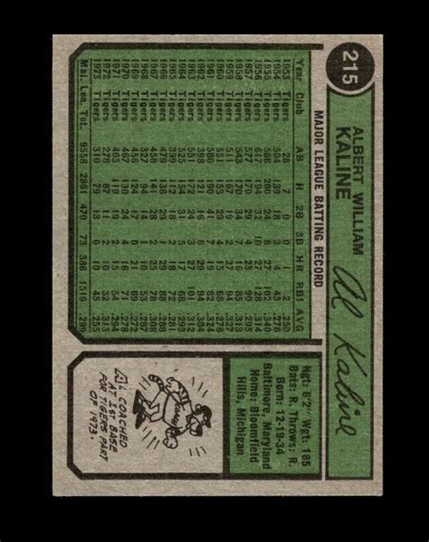 Topps Set Break Al Kaline Vg Vgex Gmcards Ebay