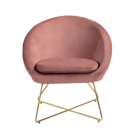 Fauteuil Sophia En Velous Rose