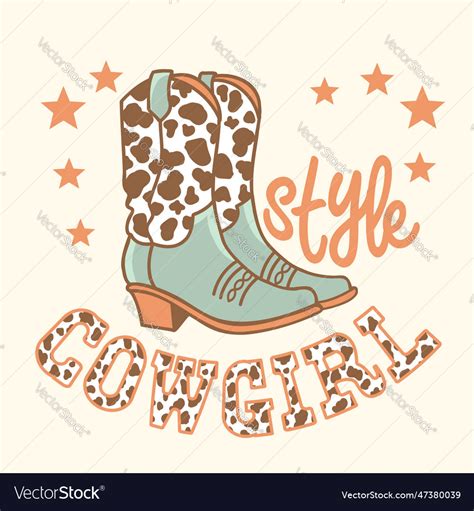 Cowgirl boots style Royalty Free Vector Image - VectorStock