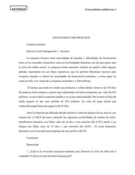 Caso Practico Unidad C D Caso Practico Enunciado El Caso Semanal Se