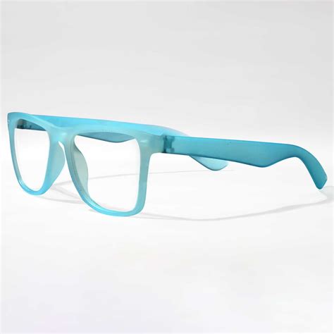 Op0017 Optical Plaza Stylish Square Shape Fantastic Azure Blue Uv And Blue Ray Protection Glass