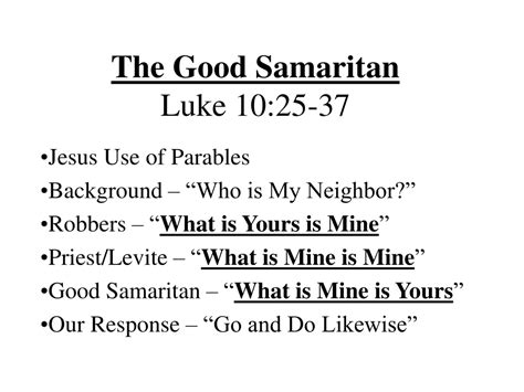 PPT - The Good Samaritan Luke 10:25-37 PowerPoint Presentation, free download - ID:9111900