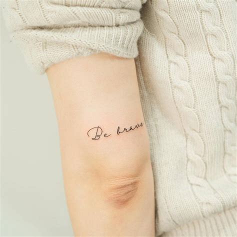 Be Brave Lettering Tattoo Located On The Tricep