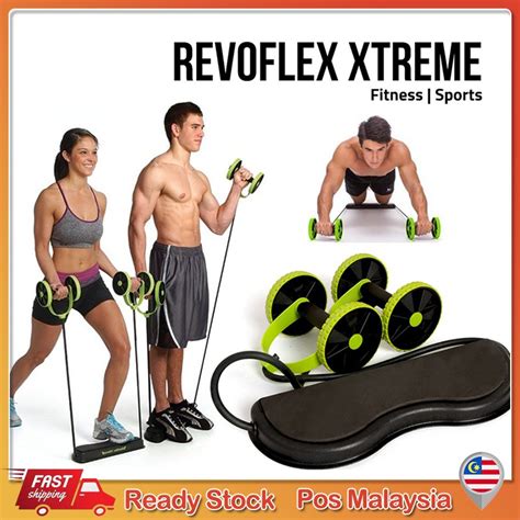 Revoflex Xtreme Fitness Exercise Rope Ab Roller Workout Kit Double