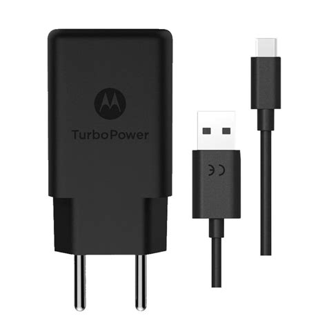 Carregador De Tomada Motorola Turbo Power 1 Porta Usb Cabo Usb Usb Tipo C Preto Sjsc57 C